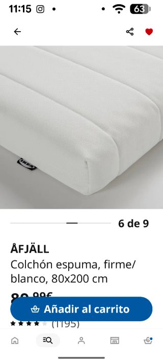 2 Colchones IKEA ÅFJÄLL 80x200 cm