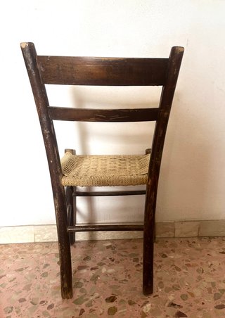 5 Sedie vintage legno impagliate