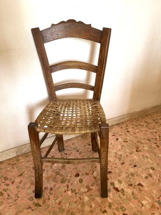 5 Sedie vintage legno impagliate