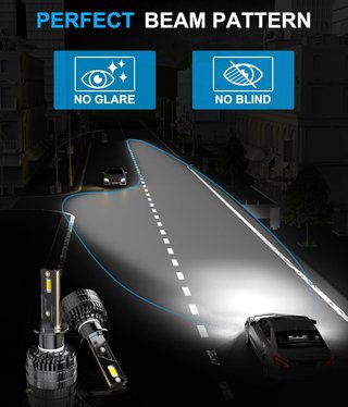 H1 Bombillas LED Auto 130W 48000LM 6000K Luces Blancas 600%
