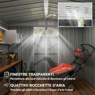 Capanno Porta Attrezzi in Acciaio Zincato 2 Porte