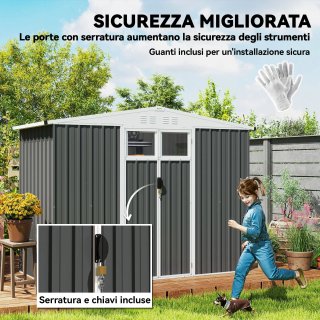 Capanno Porta Attrezzi in Acciaio Zincato 2 Porte
