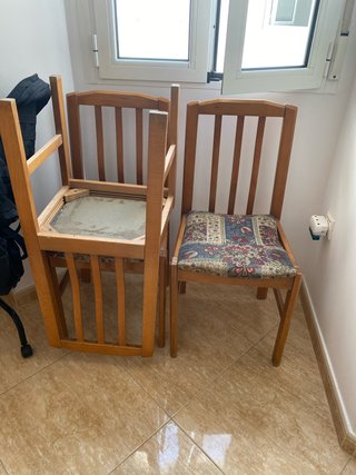 Juego de 3 sillas de madera