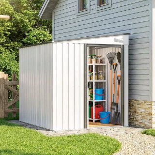 Capanno Attrezzi in Metallo 1.5x2m con Base Bianco
