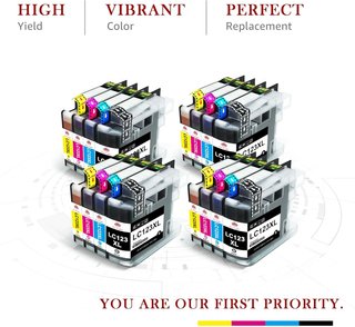 Toner Kingdom LC-123XL 16 Cartuchos de Tinta Compatibles para Brother LC123