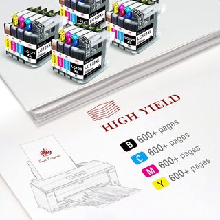Toner Kingdom LC-123XL 16 Cartuchos de Tinta Compatibles para Brother LC123