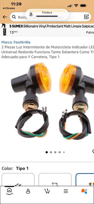 Intermitentes naranjas para moto