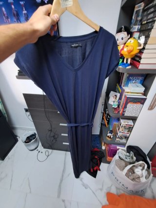 Vestido largo azul talla S