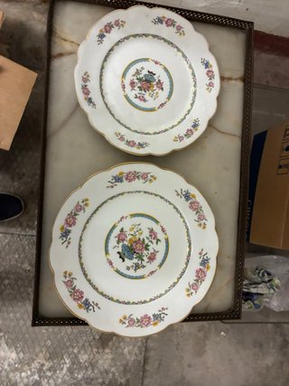 Set 2 Platos Bidasoa Porcelana Flores (11)