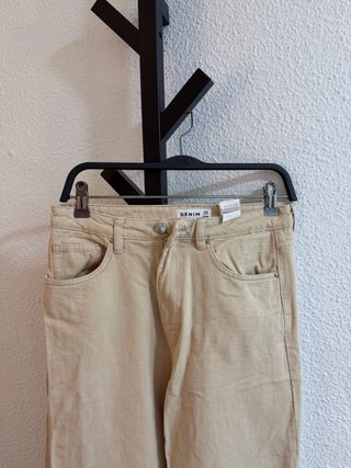 Pantalones vaqueros rectos beige Talla 38