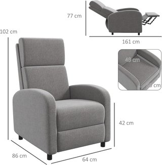 Sillón reclinable HOMCOM NUEVO sin estrenar