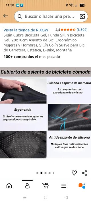 Funda sillín bicicleta gel