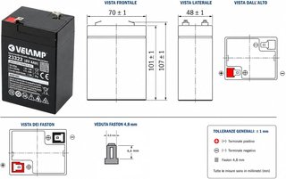 Batería Recargable Velamp 6V 4Ah Plomo-Ácido