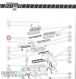 Junta superior culata motor biárbol Fiat Ritmo /12