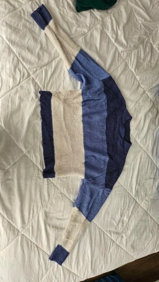 Jersey mujer beige y azul talla única