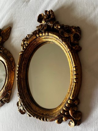2 Espejos Antiguos Decorativos Dorados de madera