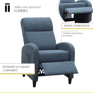 2 Sillones Relax Push Back Grises