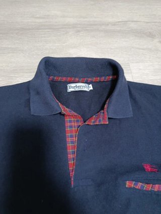 Polo vintage Burberrys azul hombre