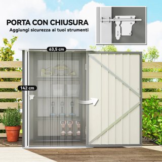 Casetta da Giardino Acciaio Galvanizzato Grigio