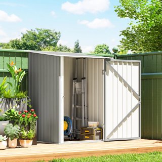 Casetta da Giardino Acciaio Galvanizzato Grigio