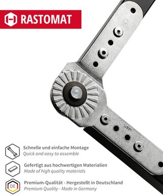 GedoTec Rasthochstell - tubos y accesorios Juntas de cojines C25 Rastomat 90°