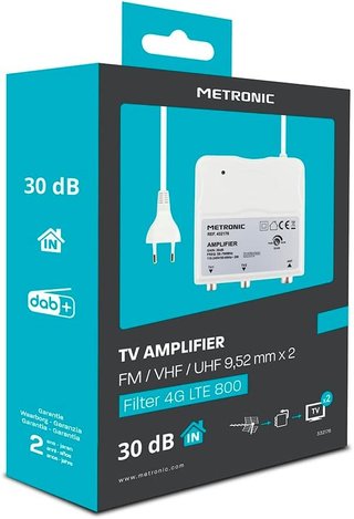 Metronic 332176 - Amplificador para Interior FM/VHF/UHF