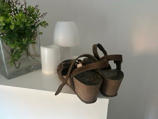 Sandalias Panama Jack Cuero Marrón Talla 38