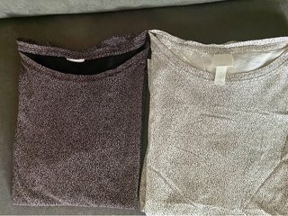 2 Camisetas H&M Talla S Estampado Puntos