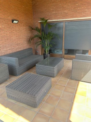Conjunto Sofás Jardín Ratán Marrón