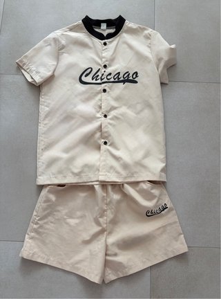 Conjunto Béisbol Chicago Beige y Negro