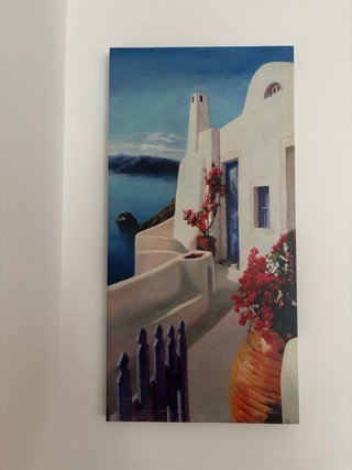 Cuadro Marítimo Paisaje Azul y Blanco