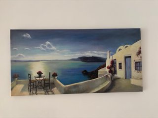 Cuadro Marítimo Paisaje Azul y Blanco