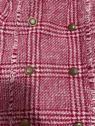 Conjunto Zara cuadros rojo y blanco
