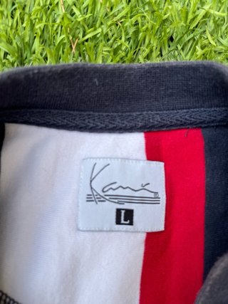 Camiseta Karl Kani Rayas Negras Rojas Blancas
