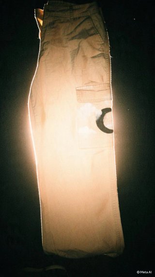 Pantalón cargo beige con diseño