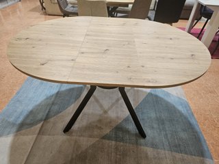 Mesa redonda extensible madera y metal 153cm