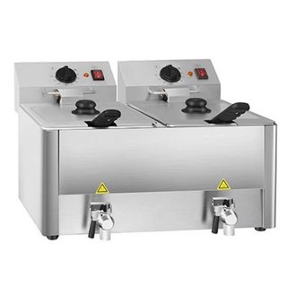 FREIDORA ELÉCTRICA 8+8LT PR CON GRIFO