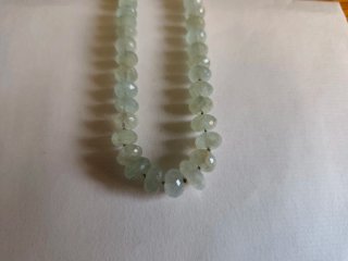 Collar Aguamarinas Facetadas Cierre Oro 18k