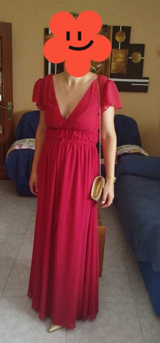 Vestido fiesta largo rojo