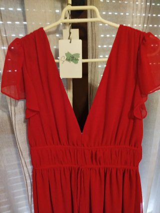 Vestido fiesta largo rojo