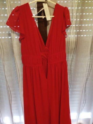 Vestido fiesta largo rojo