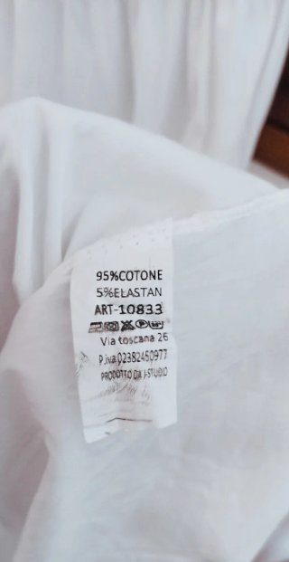 Abito lungo bianco cotone estivo nuovo made in ita