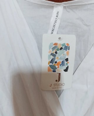 Abito lungo bianco cotone estivo nuovo made in ita