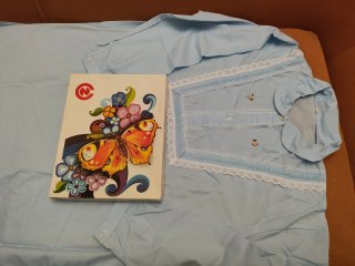 Camisón antiguo mujer azul