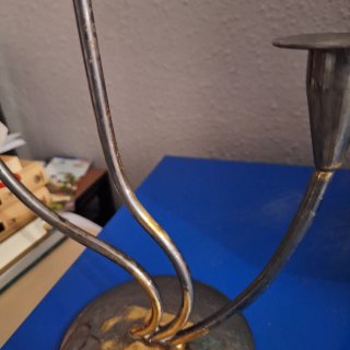 Antiguo Candelabro Art Decó de 3 brazos