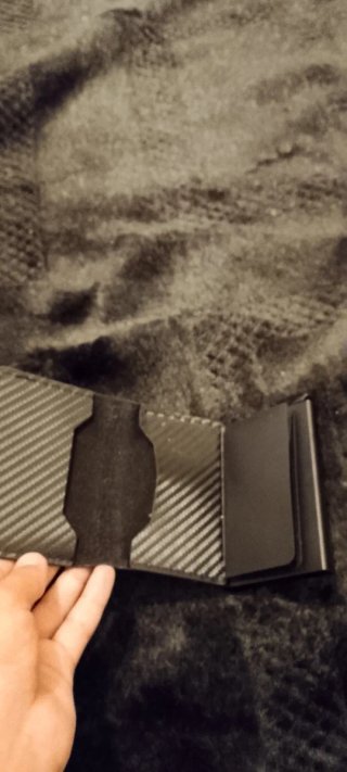 Cartera de Fibra de Carbono Negra