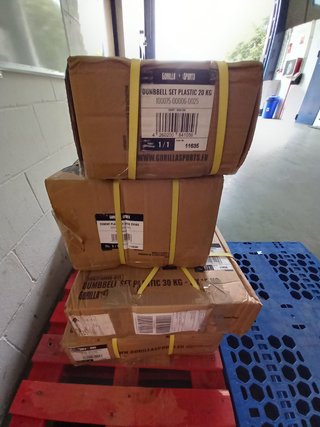 Barra y Discos Pesas Plástico 100KG