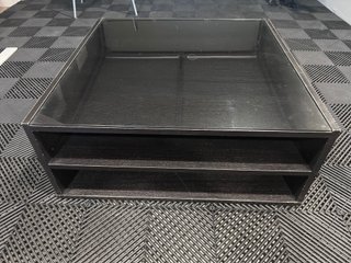Mesa de centro IKEA BOKSEL cristal y madera