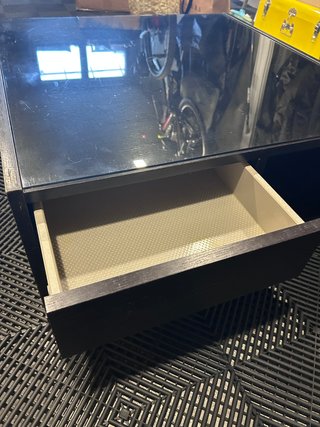 Mesa de centro IKEA BOKSEL cristal y madera