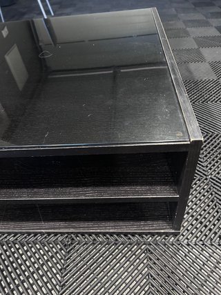 Mesa de centro IKEA BOKSEL cristal y madera